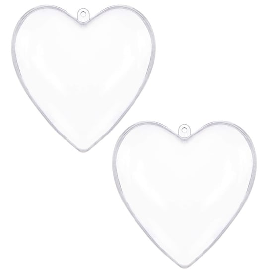 Bombki akrylowe 7cm serce plastikowe decoupage zestaw 2 szt. Springos