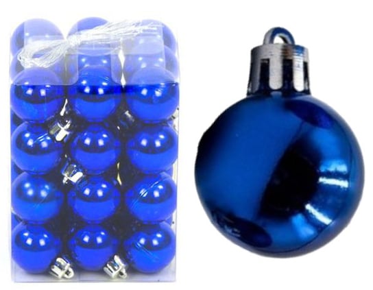 Bombki Choinkowe Plastikowe Ozdoby Świąteczne 2.5Cm 36Szt Niebieski Inna marka