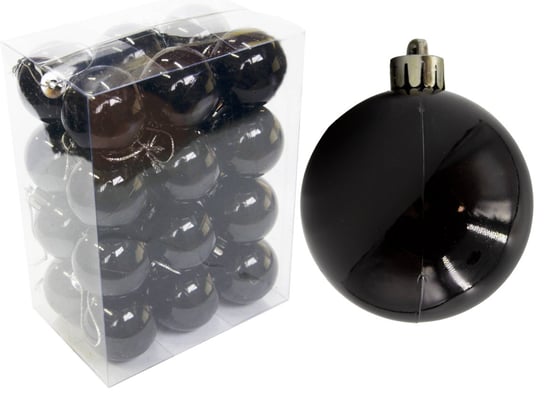 Bombki Choinkowe Plastikowe Ozdoby Świąteczne 4Cm 24Szt Czarny Alfa