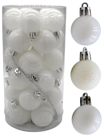 Bombki Choinkowe Plastikowe Ozdoby Świąteczne 4Cm 30Szt Biały Alfa