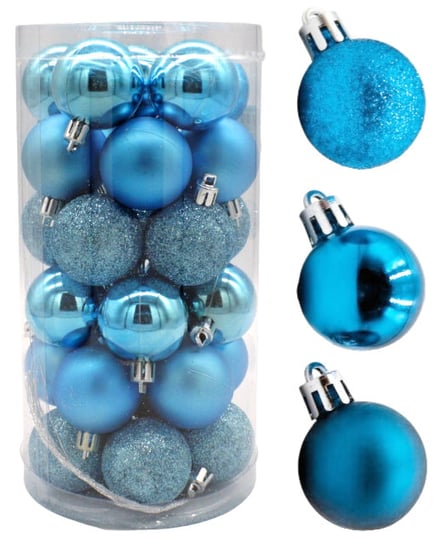 Bombki choinkowe plastikowe ozdoby świąteczne 4cm 30szt j niebieski Inna marka