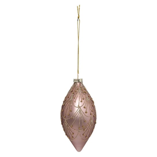 Bombki łezki ze złotym ornamentem, 13 cm, 3 szt. Atmosphera