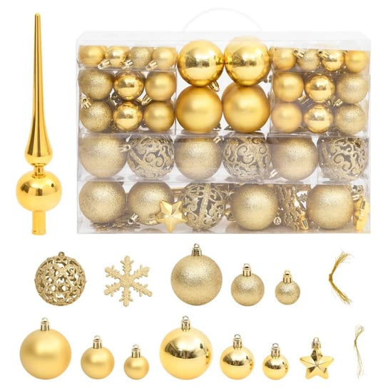 Bombki świąteczne złote, różne style, rozmiary (3 Zakito