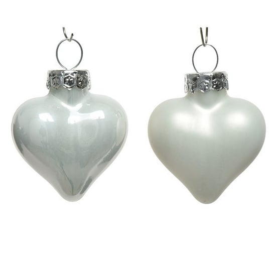 Bombki szklane w kształcie serc serca białe 12sztuk Kaemingk B.V.
