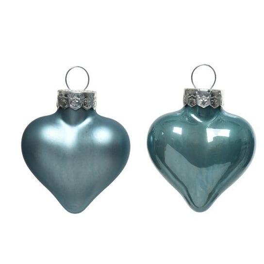 Bombki szklane w kształcie serc serca błękitne 12sztuk Kaemingk B.V.