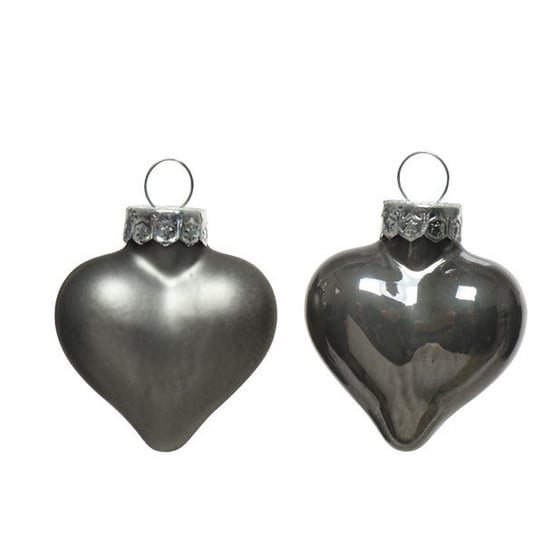 Bombki szklane w kształcie serc serca czarne 12sztuk Kaemingk B.V.