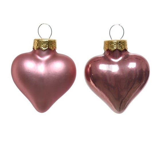 Bombki szklane w kształcie serc serca różowe 12sztuk Kaemingk B.V.