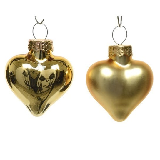 Bombki szklane w kształcie serc serca złote 12sztuk Kaemingk B.V.