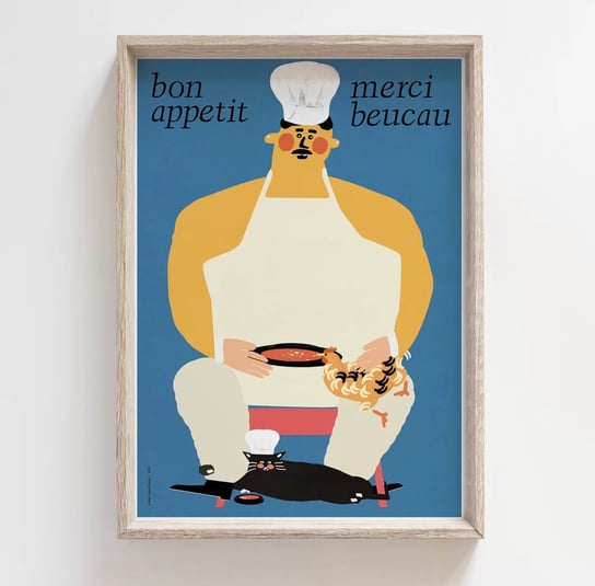 BON APPETIT, MAŁY PLAKAT DO KUCHNI, NA ŚCIANĘ, DO RAMKI, SMACZNEGO, DRUK, OBRAZEK, 30X40 Plakaty Jakub Zasada