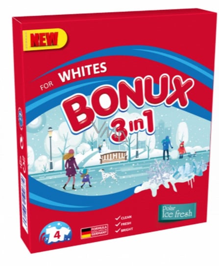 Bonux White Polar Ice Fresh 3W1 Proszek Do Prania Białych Tkanin 400G (4 Prania) Bonux