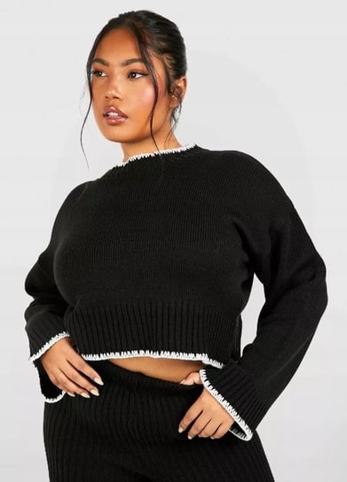 BOOHOO SWETER PLUS SIZE CZARNY DO PASA 52 EJQ Boohoo