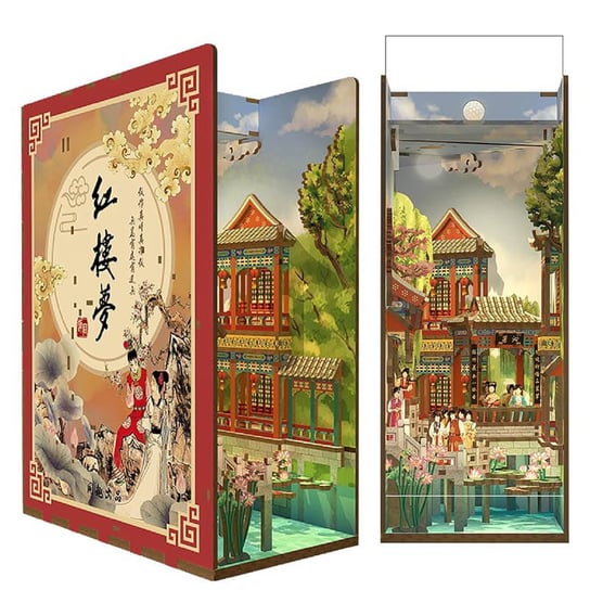 Book Nook Pawilon Różowego Lotosu Domek DIY HABARRI