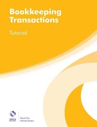 Bookkeeping Transactions Tutorial Cox David