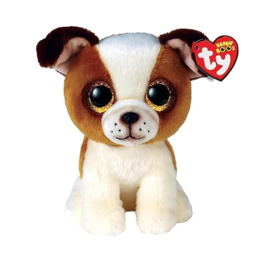 BOOS HUGO, 15 cm - brown white dog (3) Ty