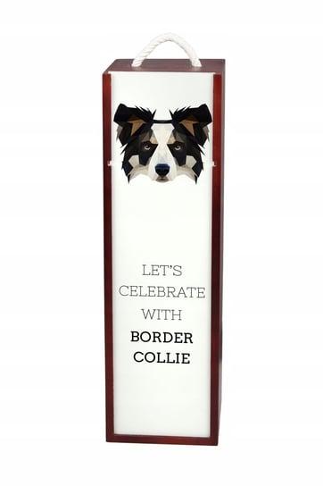 Border Collie Pudełko na wino z geometrycznym psem Inna marka