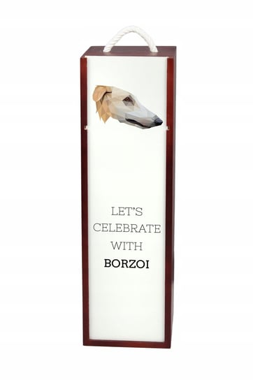 Borzoj Borzoi Pudełko na wino z geometrycznym psem Inna marka