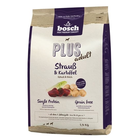 Bosch Plus Adult Struś & Ziemniak Sucha Karma Dla Psa 2,5Kg Bosch