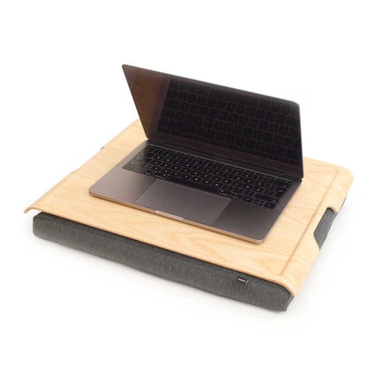 Bosign Laptray With Bean Bag Cushion. Portable Lap Desk For Laptop, Breakfast, Dinner. Non-slip Tray. Washable, Removable Cushion Cover. Matte Black Tray. Grey Cushion. MINI (43x23x6,5 Cm Cm