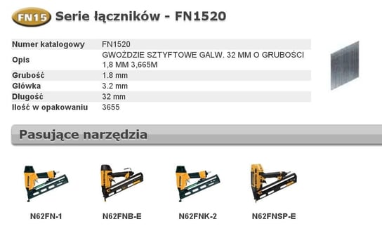 BOSTITCH SZTYFTY FN1520 25` 32mm 3600 szt. BOSTITCH