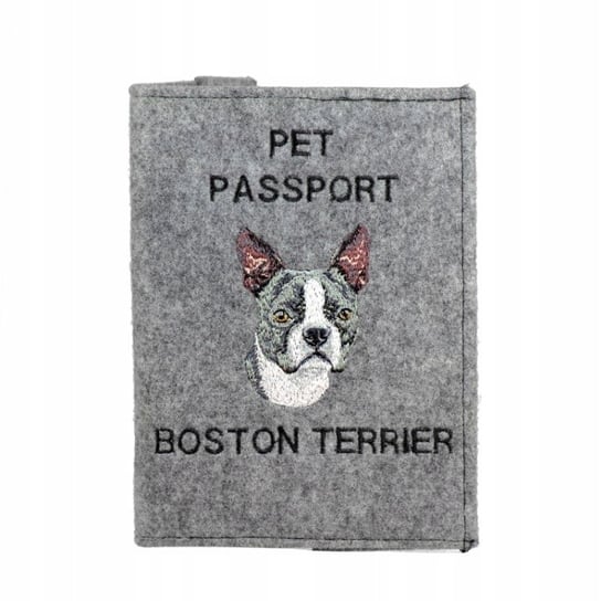 Boston Terrier Haftowany pokrowiec na paszport Inna marka