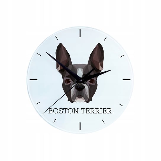 Boston Terrier pies geometryczny Zegar ścienny Inna marka