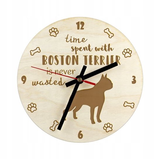 Boston Terrier Zegar z grawerem 30 cm Inna marka
