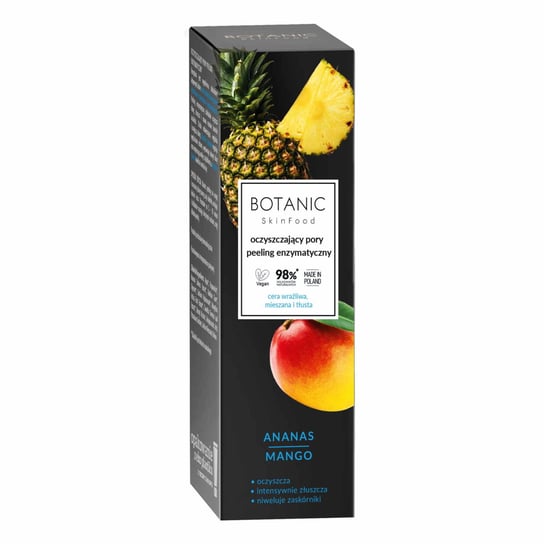 Botanic, Skinfood, Peeling enzymatyczny ananas i mango oczyszczający pory, 75 ml Botanic