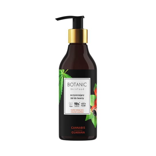 Botanic, Skinfood, Żel do mycia twarzy oczyszczający cannabis & guarana, 250 ml Botanic