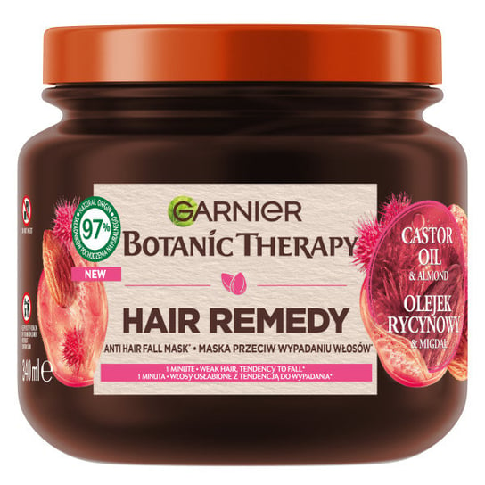 Botanic Therapy, Maska przeciw wypadaniu włosów Olejek Rycynowy i Migdał, 340 ml Garnier