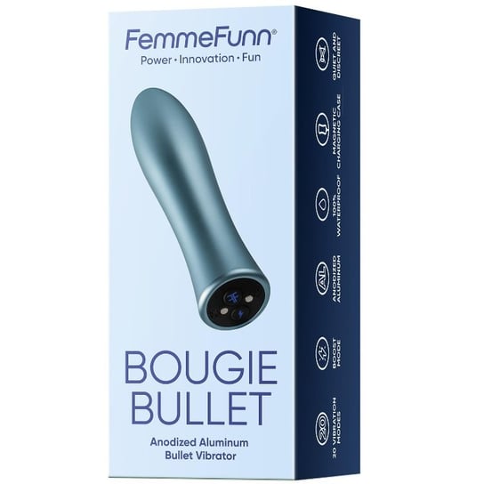 Bougie Bullet, Wibrator typu "bullet", błękitny FemmeFunn