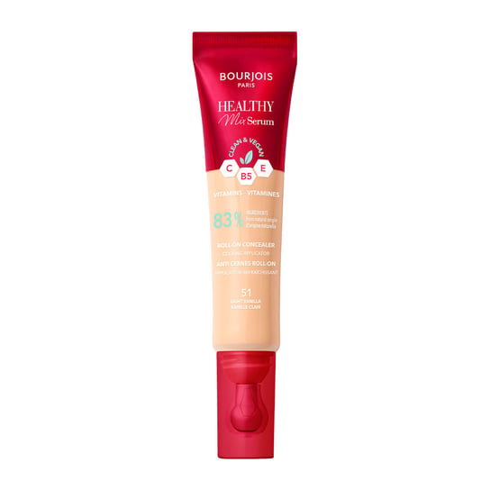 Bourjois Healthy Mix 2 w 1 kryjący korektor z serum pod oczy, wegańska formuła z witaminami nr 51W Light Vanilla, 11ml Bourjois