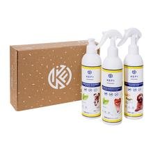 Box kosmetyków premium z serii Everydog: Szampon 250ml, Odżywka 250 ml, Spray do rozczesywania 250ml KEFI animals ID