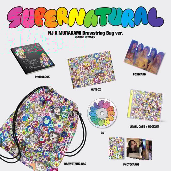 Box: Supernatural NJ X MURAKAMI (Drawstring Bag ver.) NewJeans