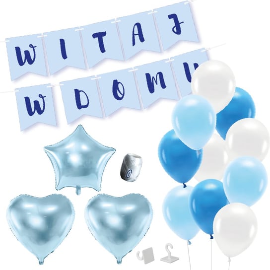 Box Witaj w domu - zestaw balonów - Niebieski I OCHprosze