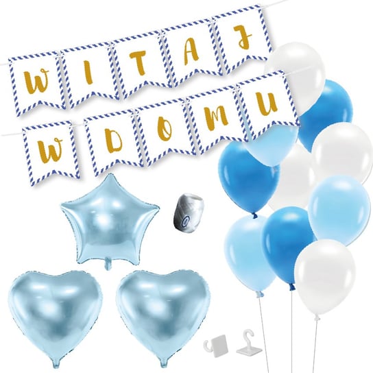 Box Witaj w domu - zestaw balonów - Niebieskie Paski I OCHprosze
