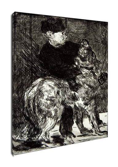 Boy and Dog, Edouard Manet - obraz na płótnie 60x90 cm Galeria Plakatu