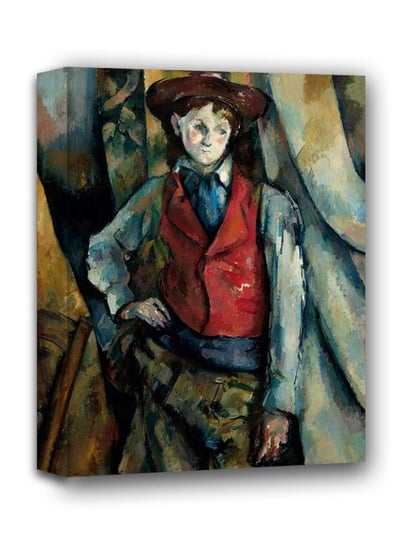 Boy in a Red Waistcoat, Paul Cézanne - obraz na płótnie 60x80 cm Galeria Plakatu