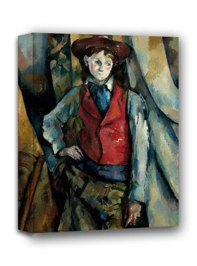 Boy in a Red Waistcoat, Paul Cézanne - obraz na płótnie 60x90 cm Galeria Plakatu