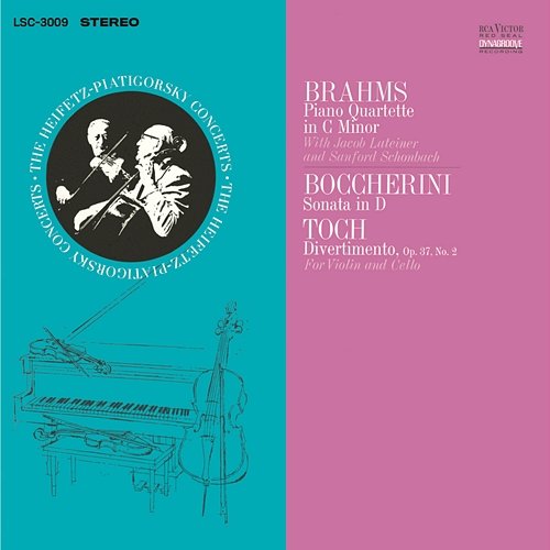 Brahms: Piano Quartet, Op. 60, in C Minor, Boccherini: Sonata in D, Toch: Divertimento, Op. 37, No. 2 Jascha Heifetz