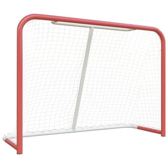 Bramka do hokeja, z siatką, czerwono-biała, 153x60 vidaXL