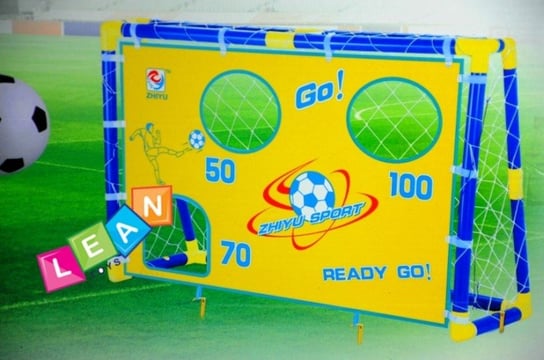 Bramka piłkarska z otworami, zestaw Lean Toys