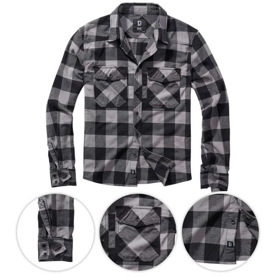 Brandit Koszula w Kratę Check Shirt Czarno-Grafitowa - 5XL Brandit