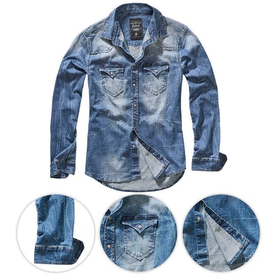 Brandit Koszula z Długim Rękawem Riley Denim Niebieska - 4XL Brandit