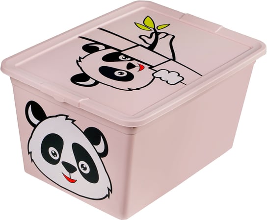 BRANQ - Pojemnik na zabawki - Animal - Panda - różowy - 15 L BRANQ