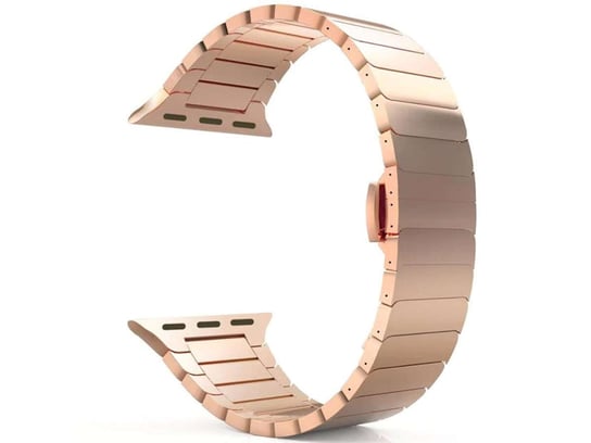 Bransoleta Alogy Stainless Steel Pasek stal do Apple Watch 1/2/3/4/5/6/7/8/SE/Ultra 42/44/45/49mm Różowe Złoto Alogy