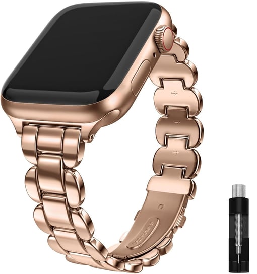 BRANSOLETA DO ZEGARKA APPLE WATCH 2/3/4/5/6/7/8/9/SE 38/40/41 RÓŻOWE ZŁOTO Inna marka