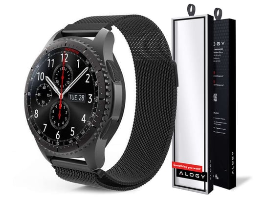 Bransoleta Milanese pasek stalowy do Samsung Gear S3/ watch 46mm 25.8cm czarny (22mm) 4kom.pl