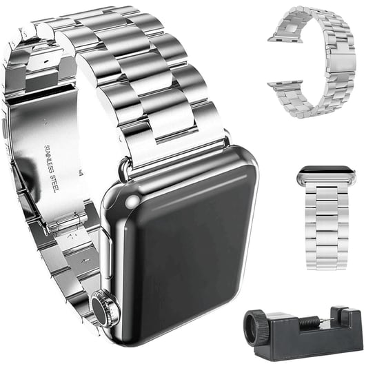 Bransoleta stalowa SILVER srebrna do Apple Watch 4/5/6/SE 42/44 mm smartGEAR