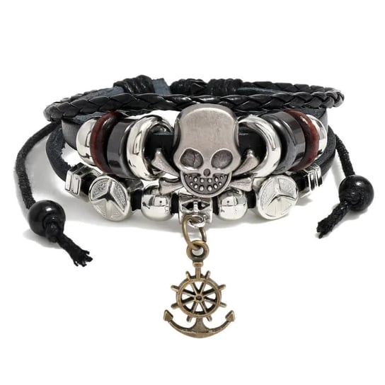 Bransoletka Boho - Skull Czarna Inna marka