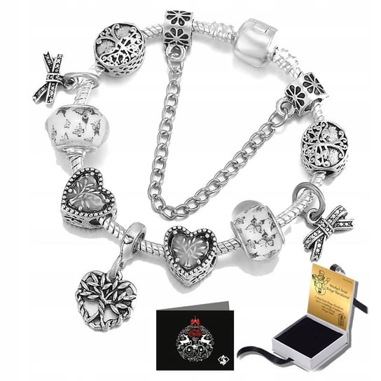 Bransoletka Damska Stal MODUŁOWA Zawieszki Serce Prezent Dla Żony Córki FoxyJewellery